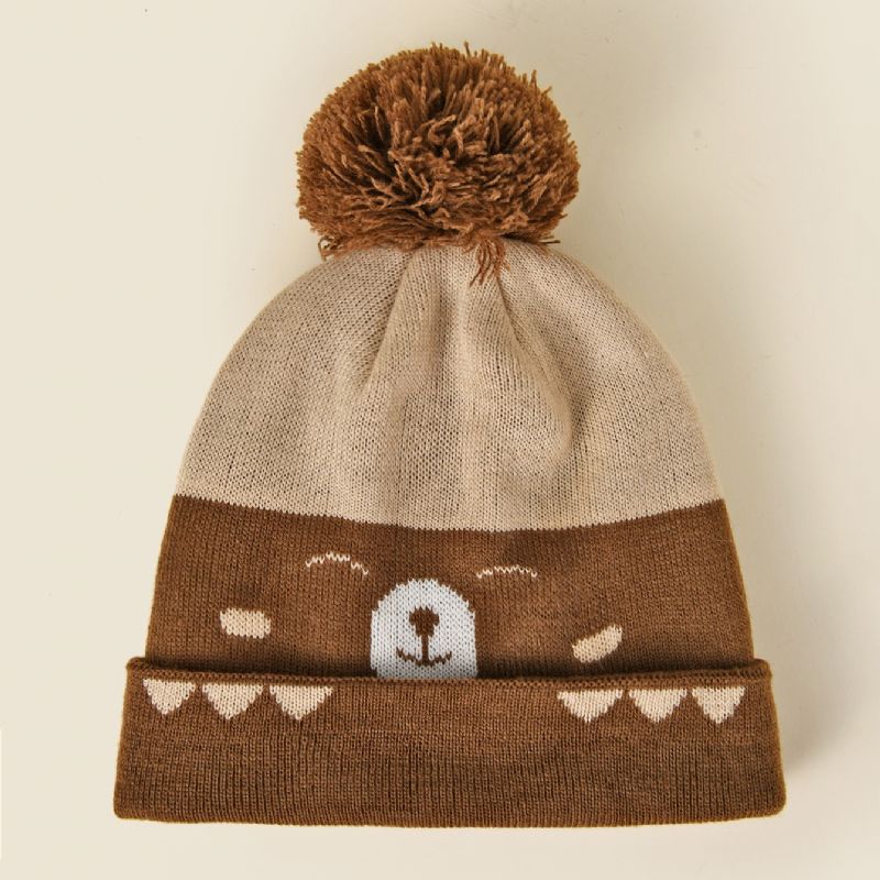 Poikien Bear Cartoon Thermal Cap