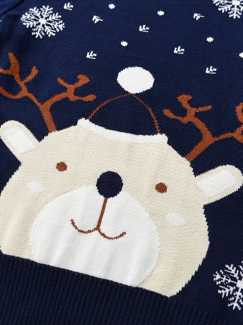 Lasten Villapaita Christmas Bear Print Neulottu Jouluvaatteet Poikien Tytöt