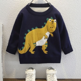 Poikien Dinosaur Pattern Neulepusero