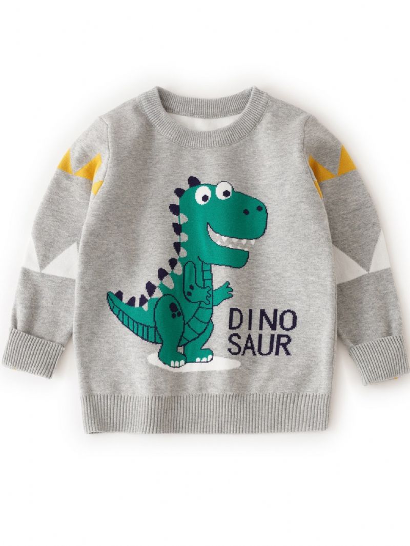 Uusi Poikien Söpö Dinosaur Crew Neul Neulepusero