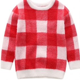 Vauvan Tyttöjen Geometrisella Kuviolla Preppy Pullover Lasten Lämmin Villapaita