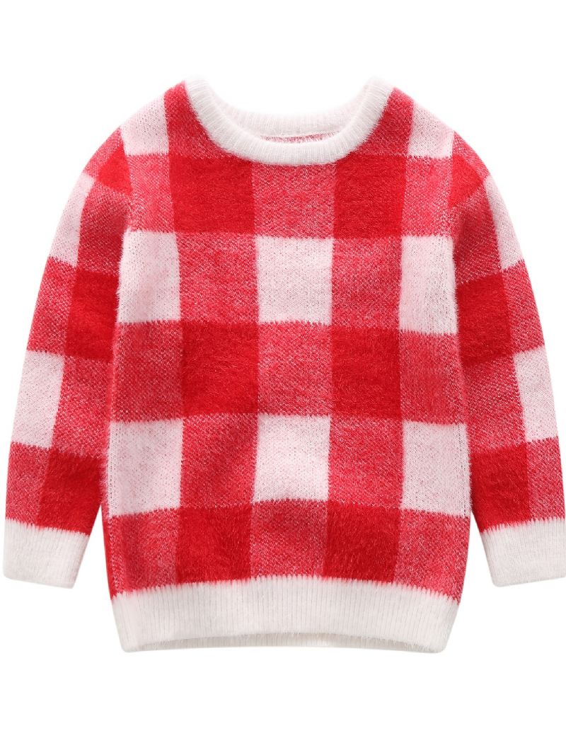 Vauvan Tyttöjen Geometrisella Kuviolla Preppy Pullover Lasten Lämmin Villapaita