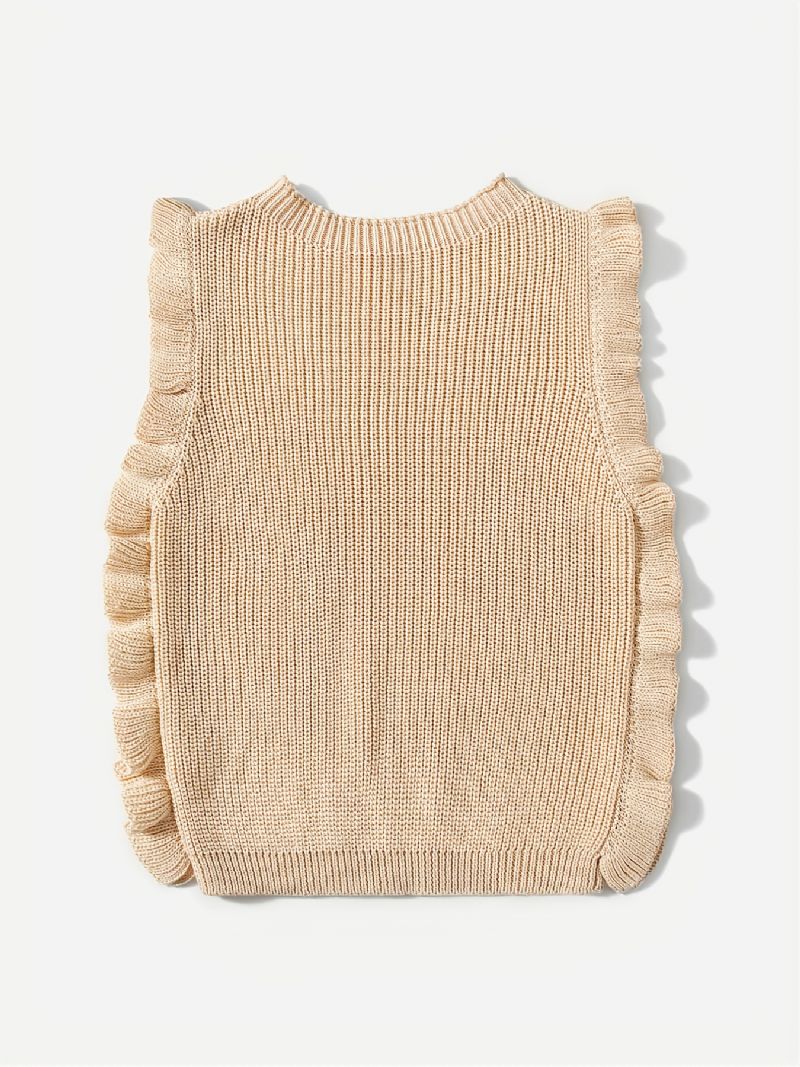 Vauvan Tyttöjen Hihaton Crewneck Solid Vest Pusero