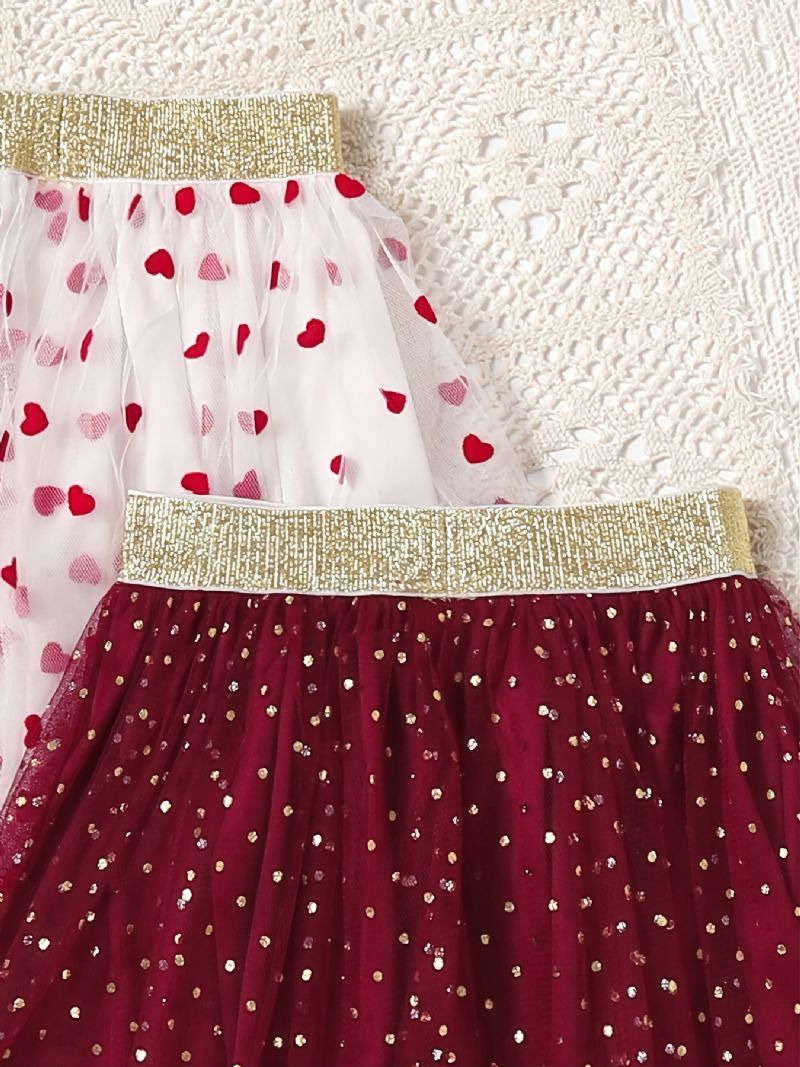 2kpl Vauvan Tyttöjen Hame Mesh Heart Polka Dot Princess