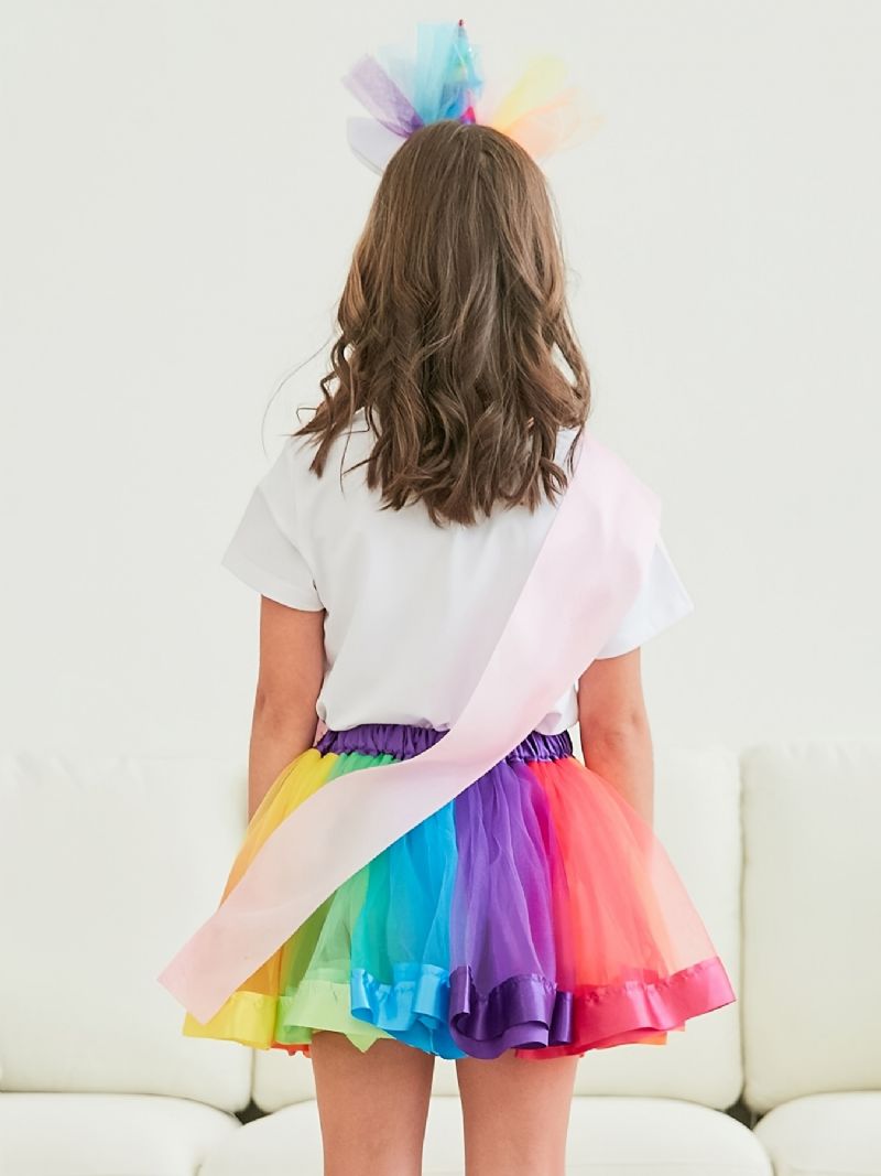 Tytöt Prinsessa Rainbow Tutu Hameet Baletti Tylli Tanssihame Juhlapuku Vaatteet Lasten