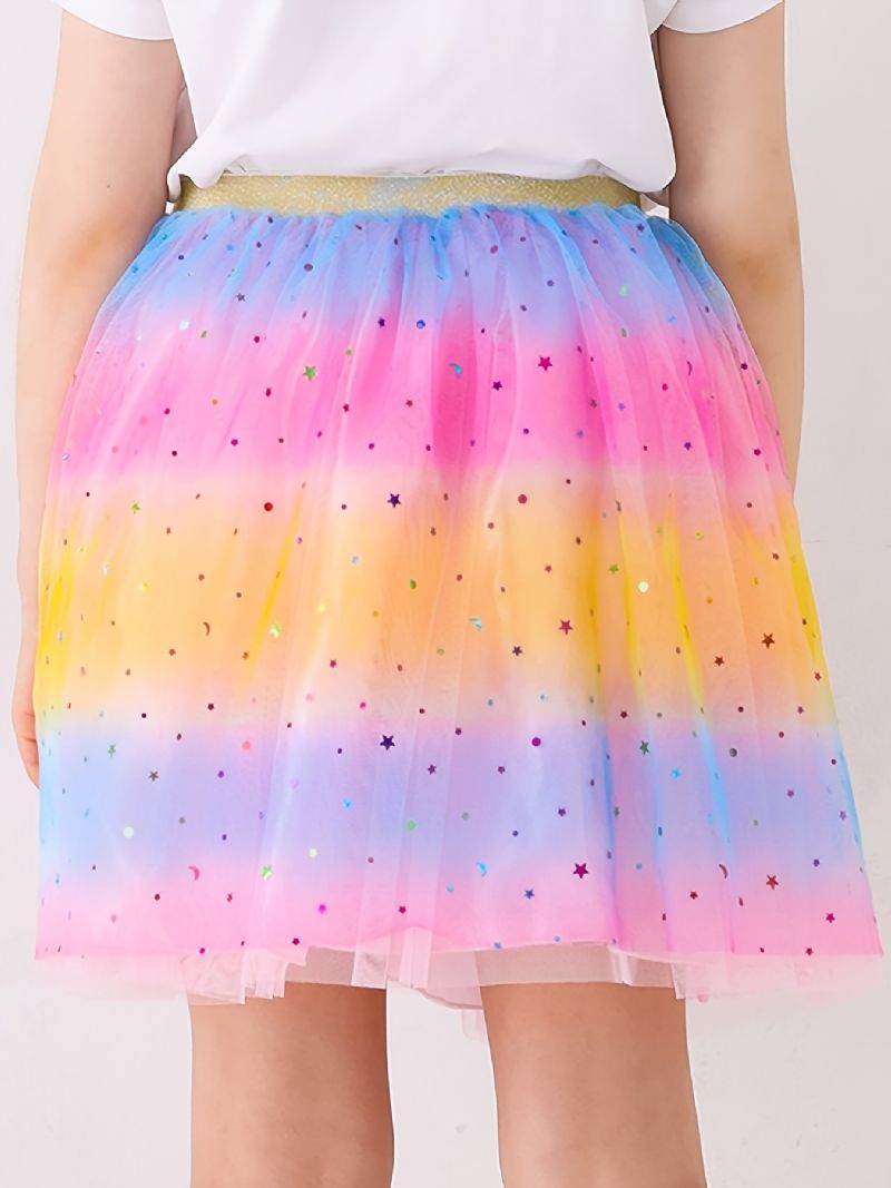 Tytöt Tutu Hame Rainbow Star Mesh Prinsessamekko