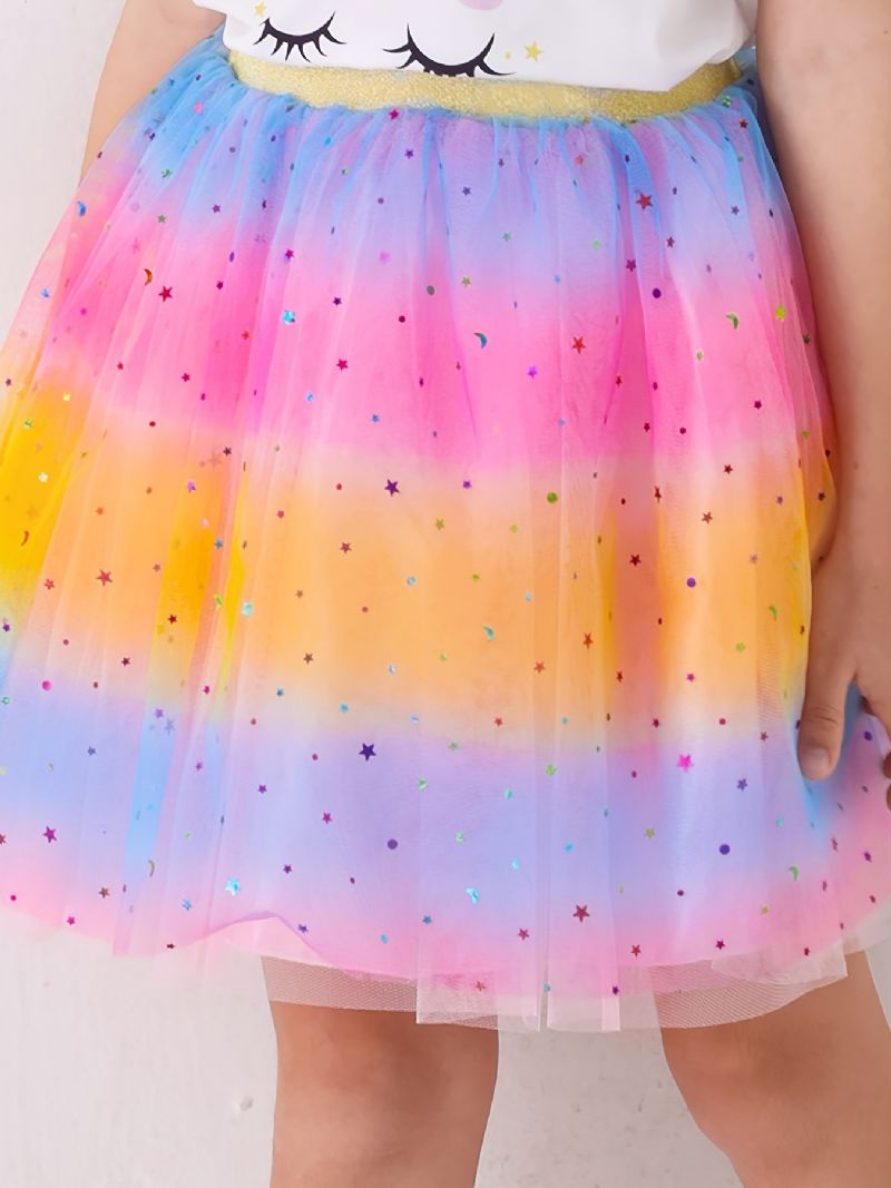 Tytöt Tutu Hame Rainbow Star Mesh Prinsessamekko