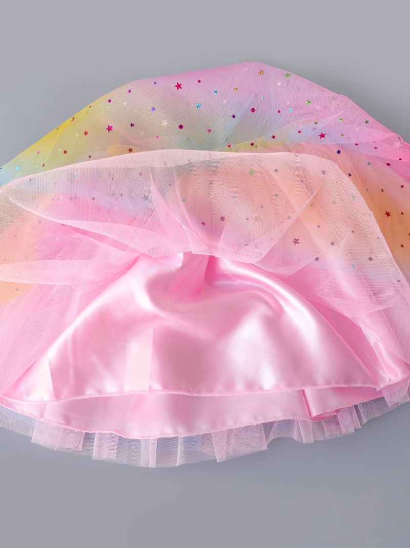 Tytöt Tutu Hame Rainbow Star Mesh Prinsessamekko