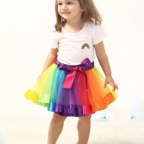 Tyttöjen Hame Rainbow Mesh Tutu Lasten Tanssihame Prinsessahame Värikäs