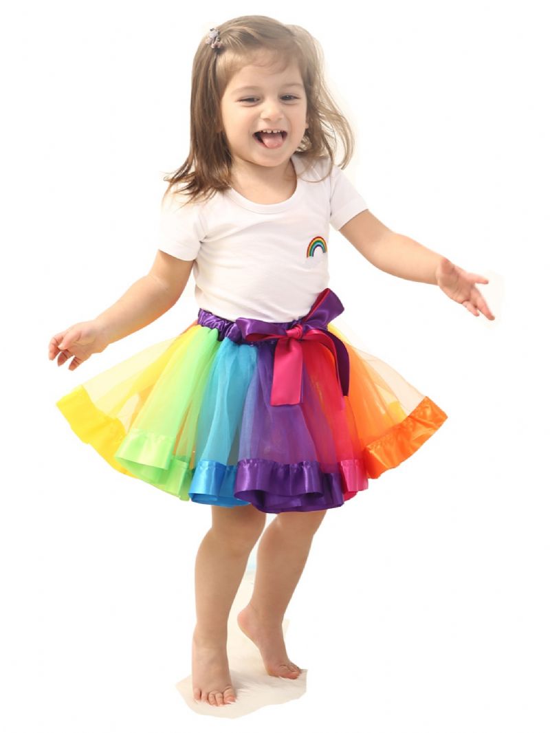 Tyttöjen Hame Rainbow Mesh Tutu Lasten Tanssihame Prinsessahame Värikäs