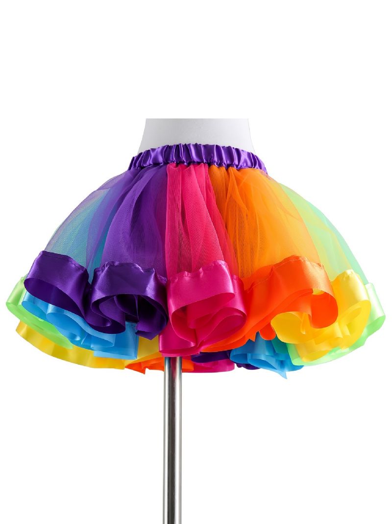 Tyttöjen Hame Rainbow Mesh Tutu Lasten Tanssihame Prinsessahame Värikäs