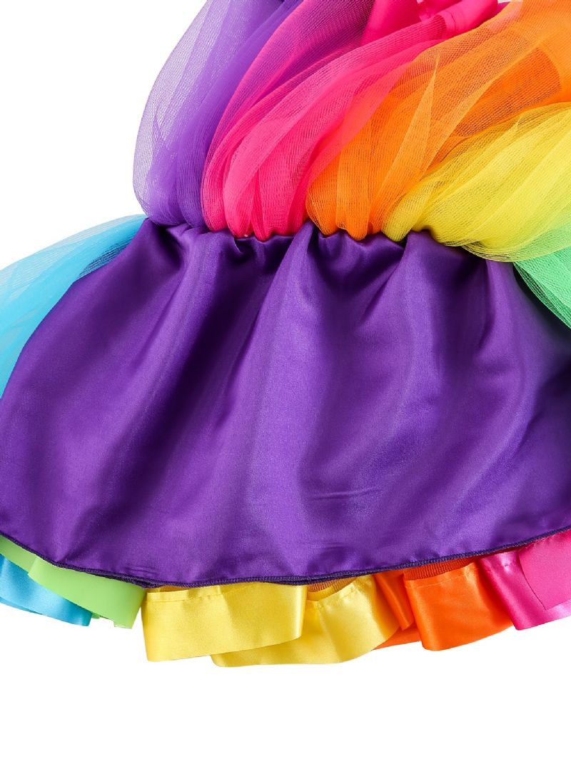 Tyttöjen Hame Rainbow Mesh Tutu Lasten Tanssihame Prinsessahame Värikäs