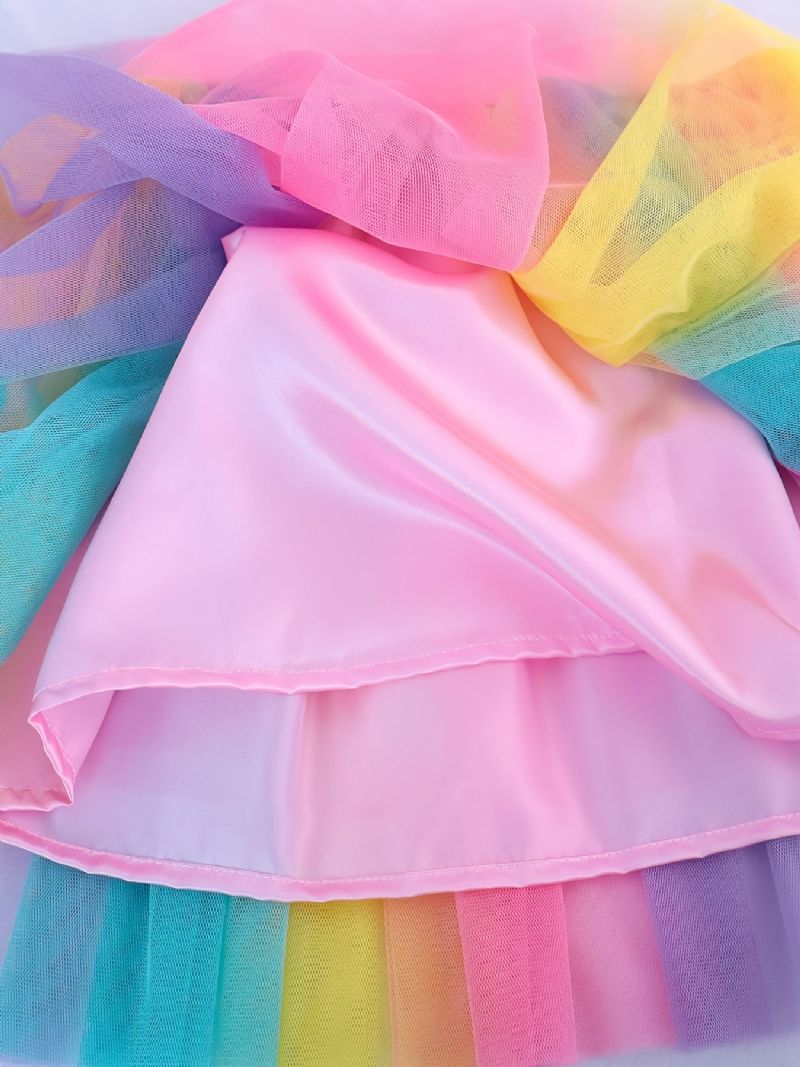 Tyttöjen Joustava Vyötärö Rainbow Tutu Hame Tylli Prinsessa Lasten Vaatteet