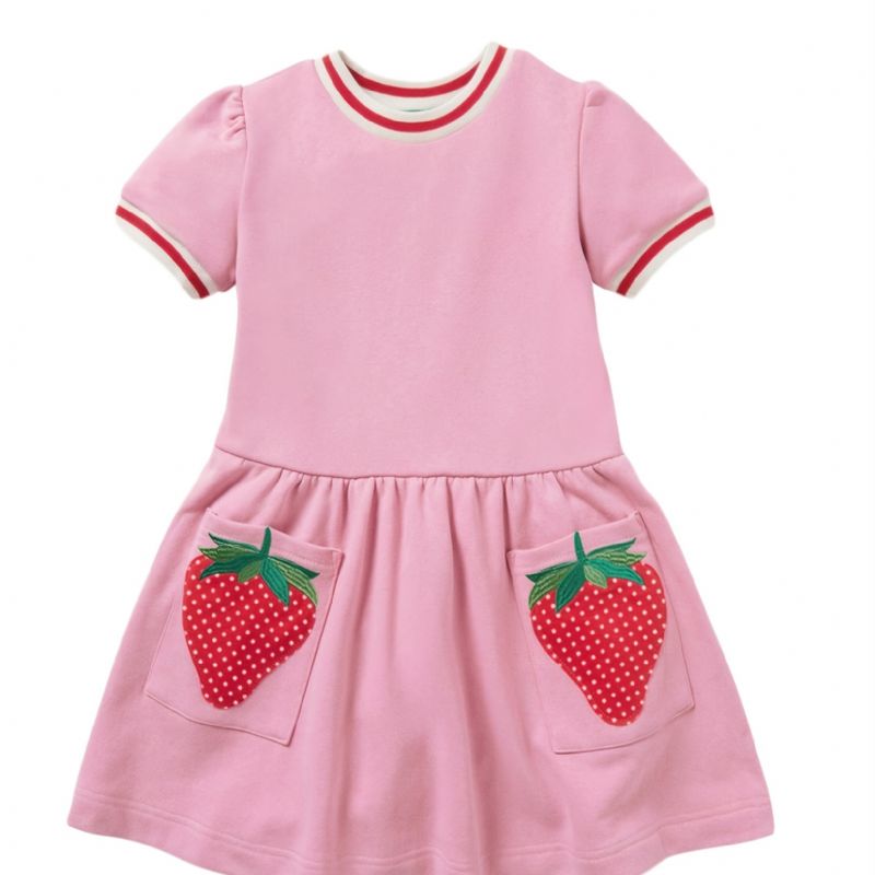 Tyttöjen Strawberry Patch Pocket Pink Lyhythihainen Hame