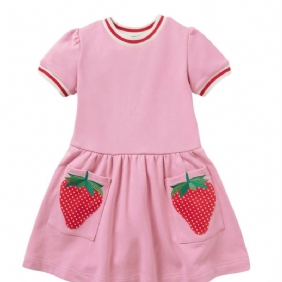 Tyttöjen Strawberry Patch Pocket Pink Lyhythihainen Hame