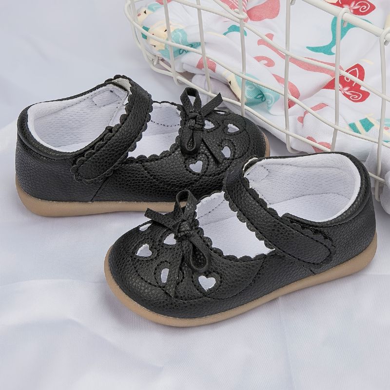 Tytöille Rento Vintage Heart Hollow Mary Jane Kengät Bowknot Flat Liukumattomat Prinsessakengät