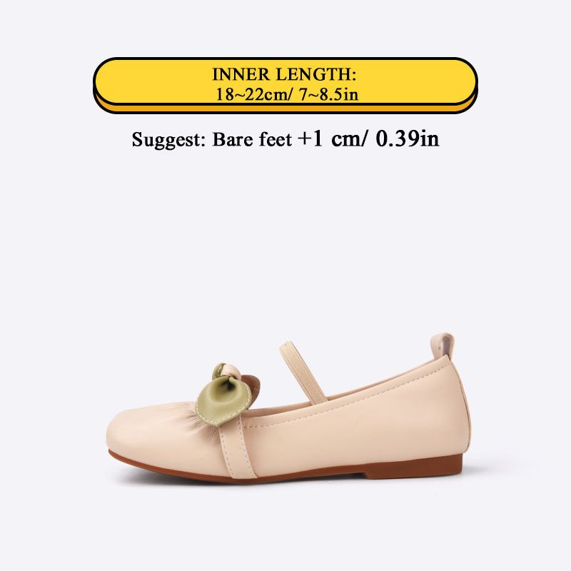 Tyttöjen Klassiset Mary Jane Flats Pehmeäpohjaiset Liukumattomat Bowknot-juhlat Koulujen Nahkakengät / Isot Lapset /