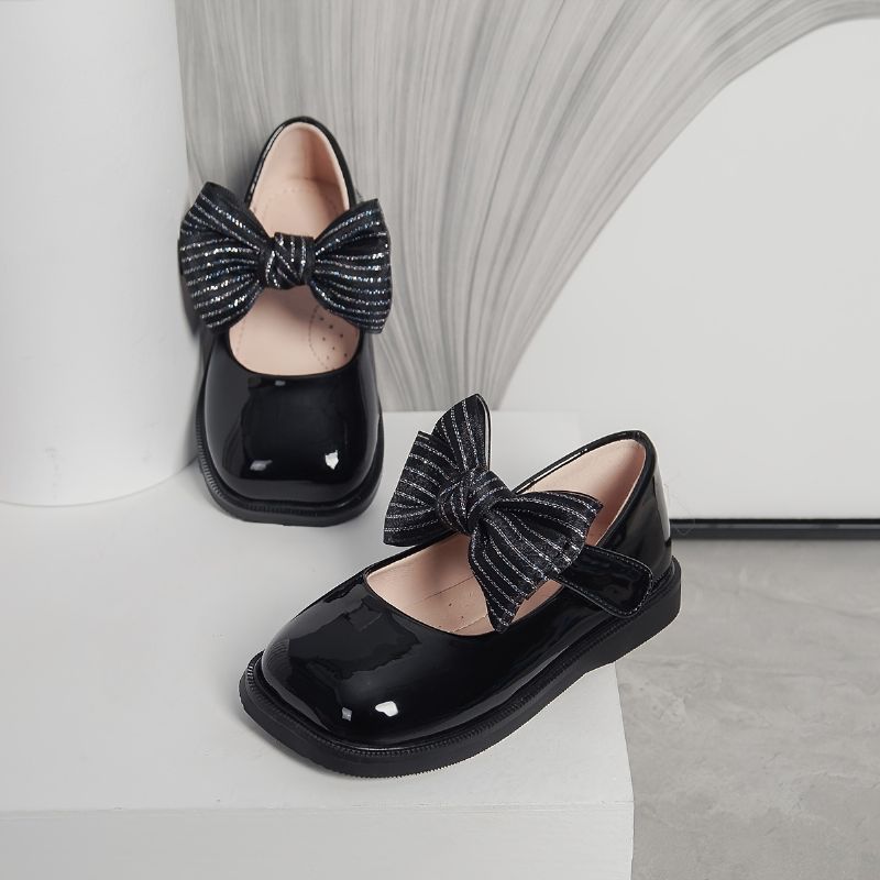 Tyttövauvojen Kengät Mary Jane Flats Pehmeäpohjainen Neliömäinen Toe Bow Princess