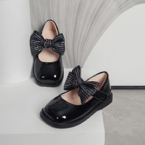 Tyttövauvojen Kengät Mary Jane Flats Pehmeäpohjainen Neliömäinen Toe Bow Princess