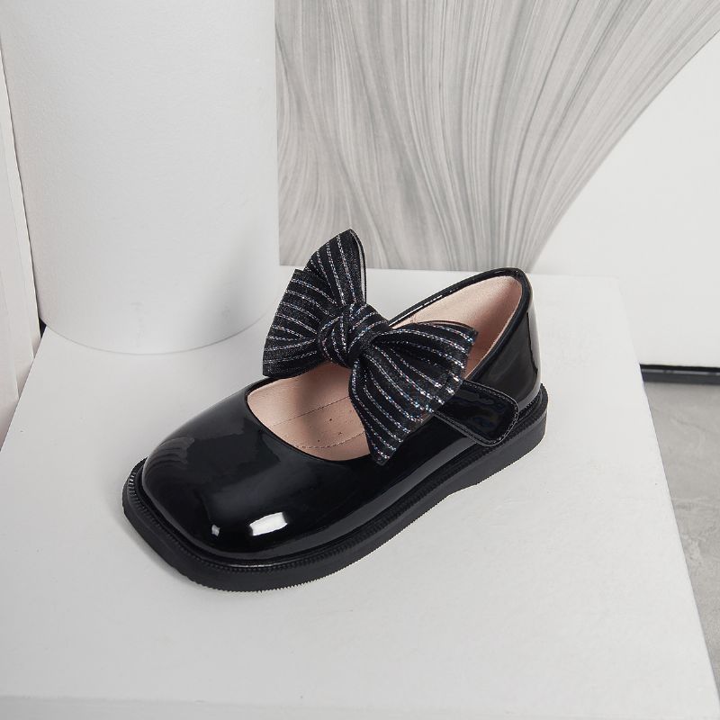 Tyttövauvojen Kengät Mary Jane Flats Pehmeäpohjainen Neliömäinen Toe Bow Princess