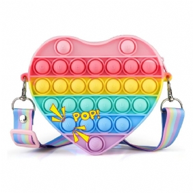 Pop Kukkaro Tytöille Cross Body Bag Heart Pop Olkalaukut Fidget Lelut