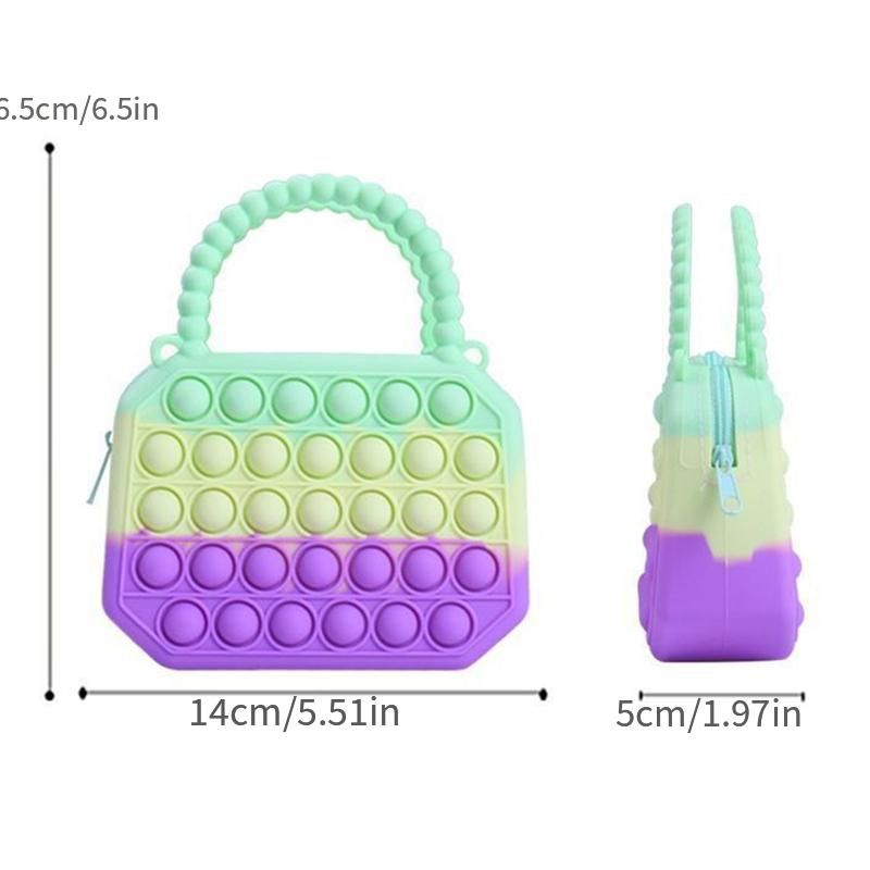 Tyttö Push Pop Bubble Squeeze Laukku Colorblock Lasten Uutuus Crossbody Lelu Vauvan Söpö