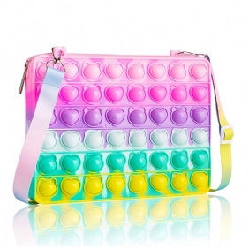 Tyttö Push Pop Bubble Squeeze Laukku Colorblock Lasten Uutuus Crossbody Lelu Vauvan Söpö