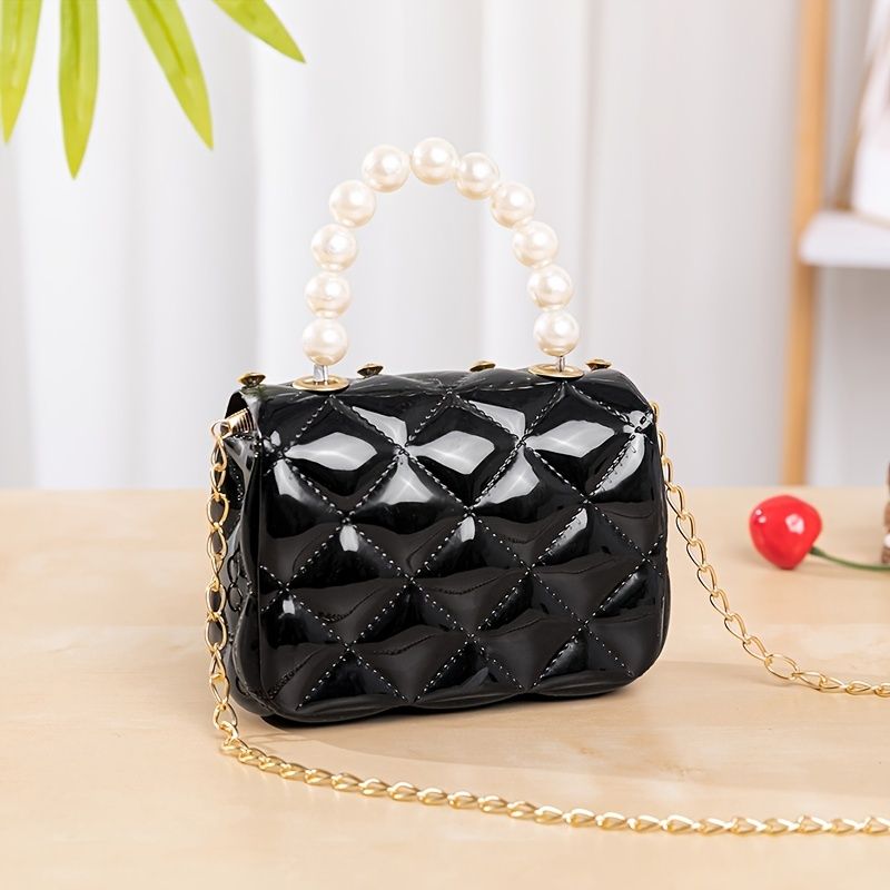 Vauvan Tyttöjen Mini Kukkaro Pearl Tekojalokivi Käsilaukku Princess Crossbody Laukku Olkalaukku Ketjulaukku