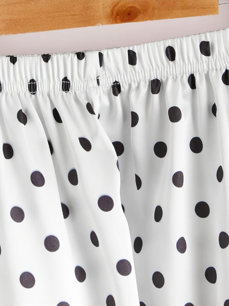 2 Kpl Tyttöjen Polka Dot Pitkähihaiset Pyjamasetti