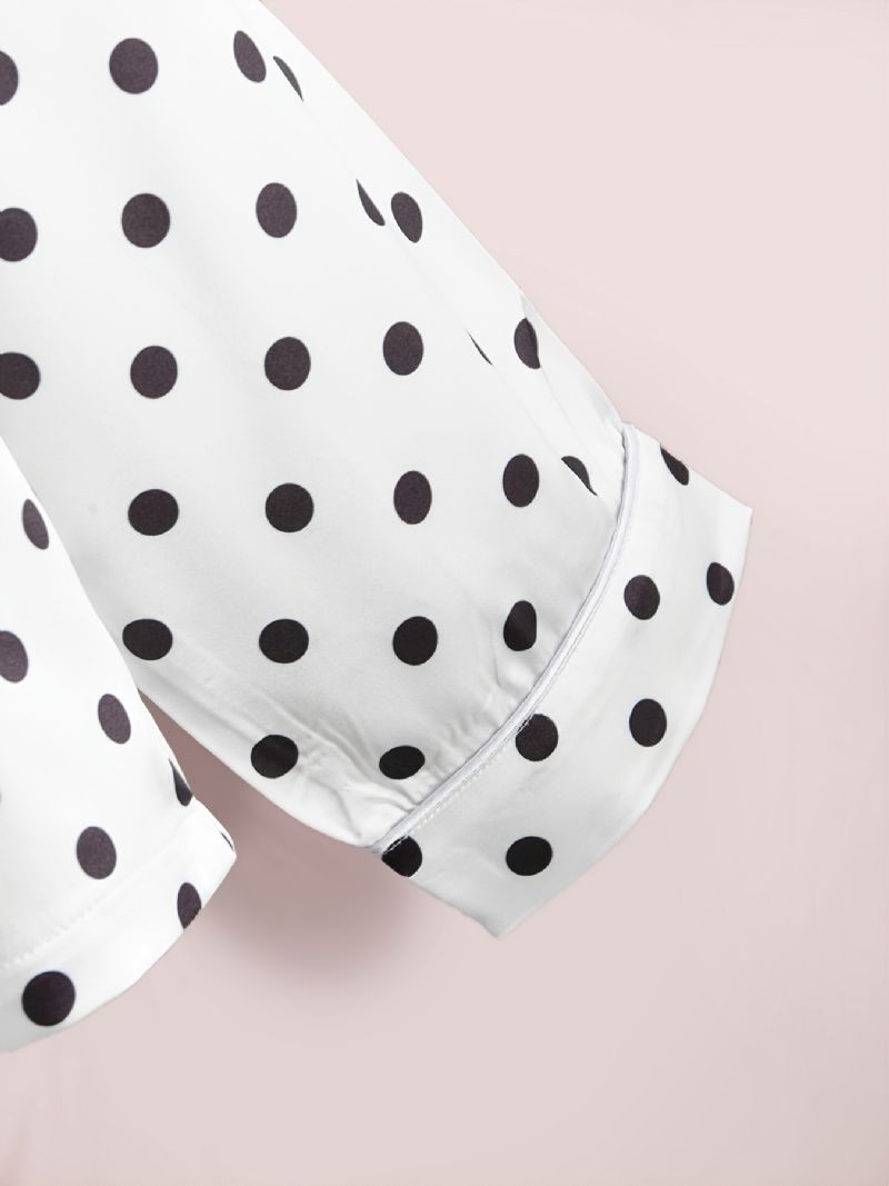 2 Kpl Tyttöjen Polka Dot Pitkähihaiset Pyjamasetti