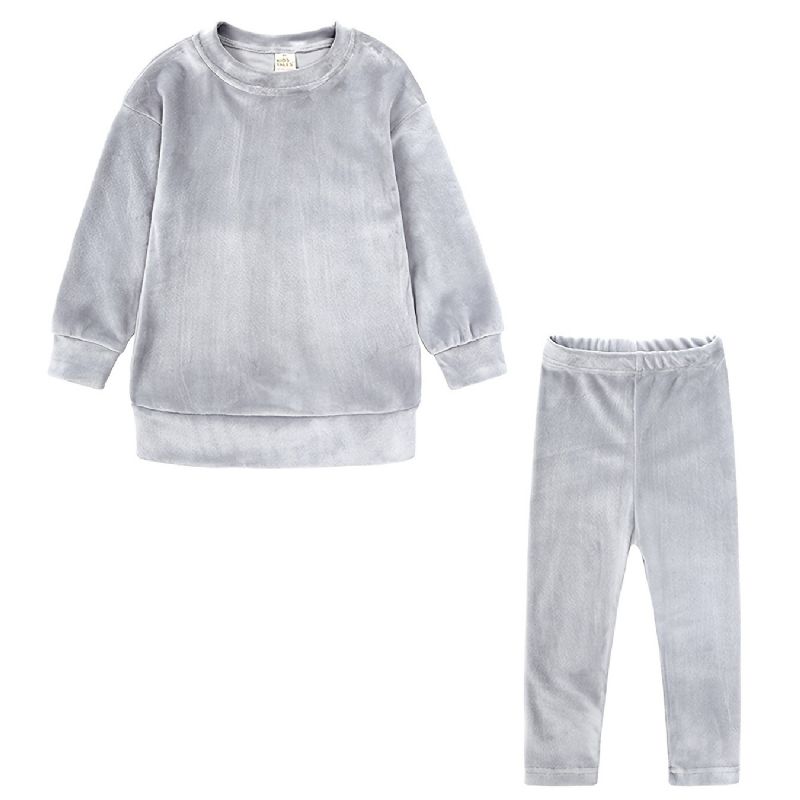 2kpl Lasten Puku Spring Fleece Lämmin Pyjaman Ulkopuku