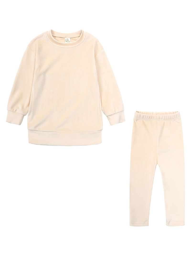 2kpl Lasten Puku Spring Fleece Lämmin Pyjaman Ulkopuku