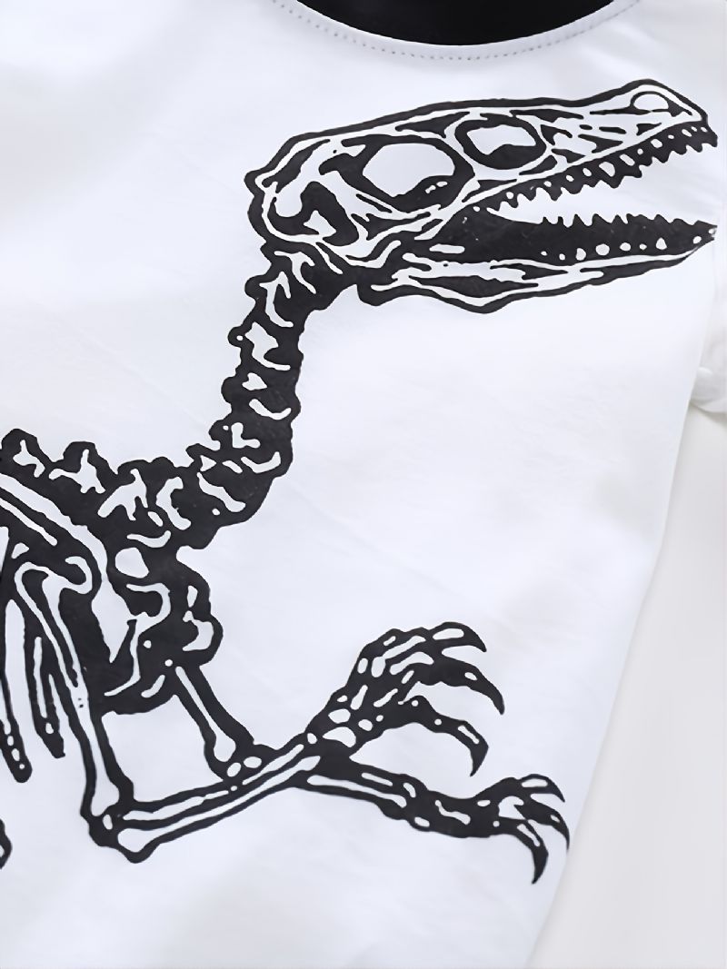 2kpl Poikien Casual Crew Neck Dinosaur Print Pyjamasarjat Lasten Vaatteet