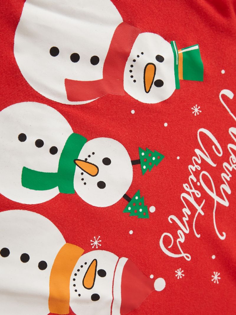 2kpl Poikien Christmas Snowman Pattern Pullover Pyjama Housupuvut