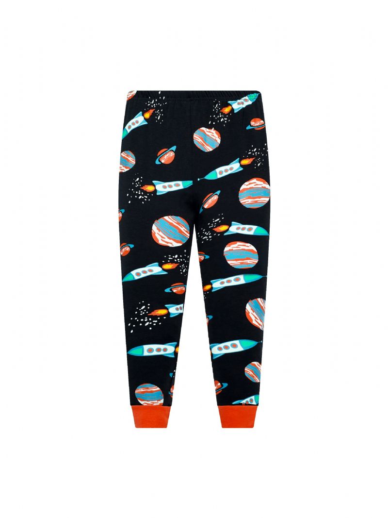 2kpl Poikien Rocket Astronaut Star Universe Pitkähihainen Pyjama-puuvillapuku