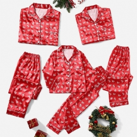 2kpl Tyttöjen Christmas Red Casual Pyjamasetti