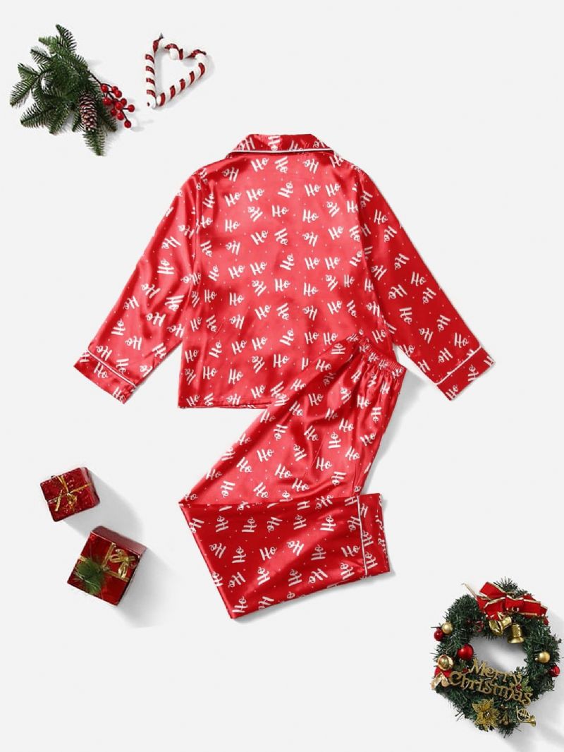 2kpl Tyttöjen Christmas Red Casual Pyjamasetti