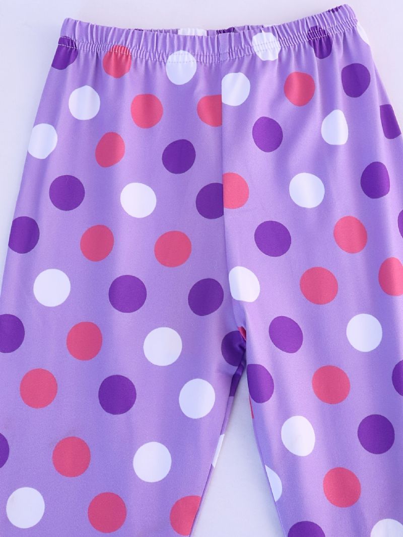 Lasten Pyjamat Purppura Animal Print Pyöreäkaula-aukoinen Pitkähihainen Toppi & Housutsetti Tytöille