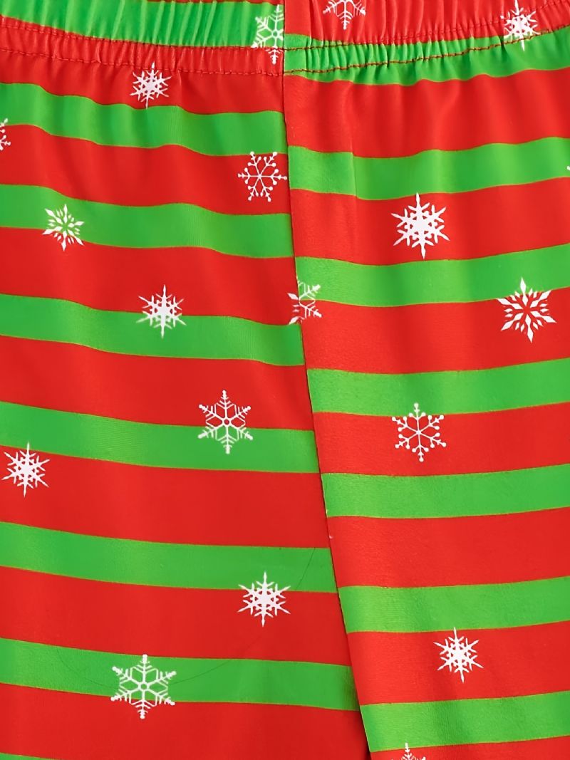 Lasten Tyttöjen Pyjamat Joulukuusiprintti Unicorn Pyöreäpääntie Pitkähihainen Toppi & Raidallinen Housusarja