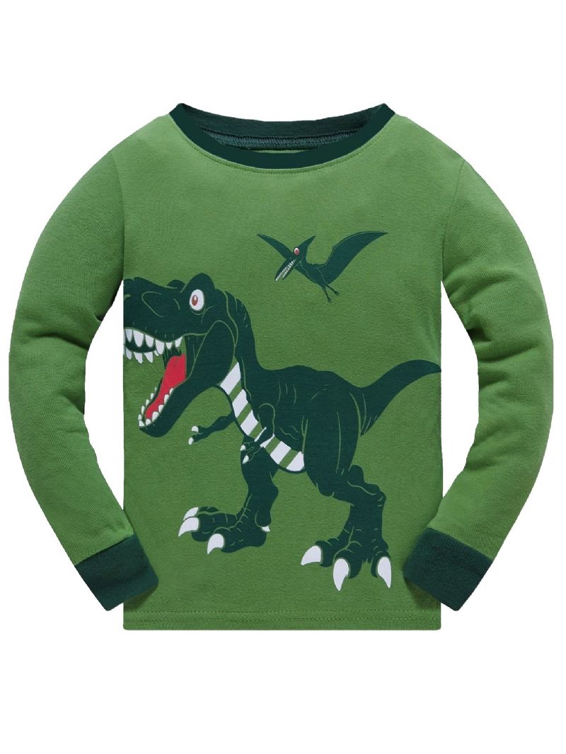 Poikien 2kpl Pyjama Sarjakuva Dinosaur Jurassic Park Pitkähihainen Puuvillapuku
