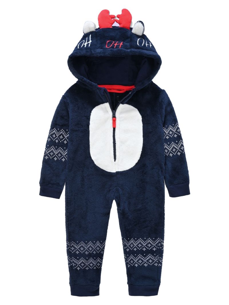 Poikien Fleece-yksiosaiset Pyjamat Lasten Vaatteet Joululomalle
