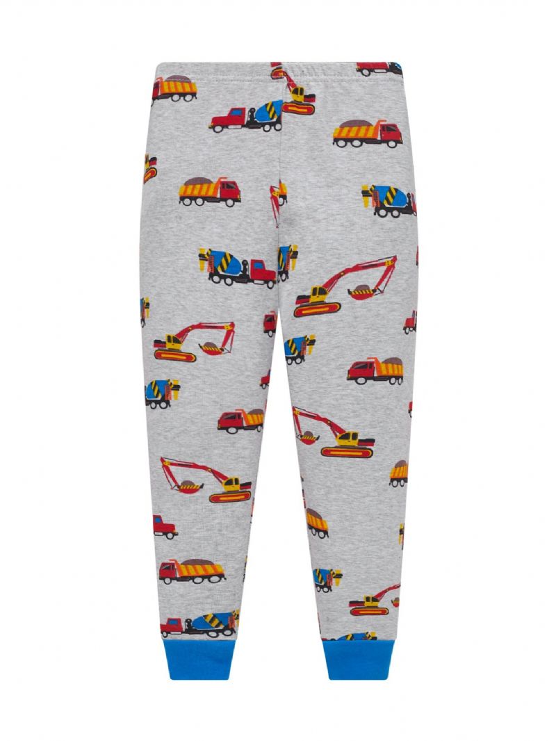 Popshion 2kpl Poikien Excavator Print Cartoon Car Pyjamasetit