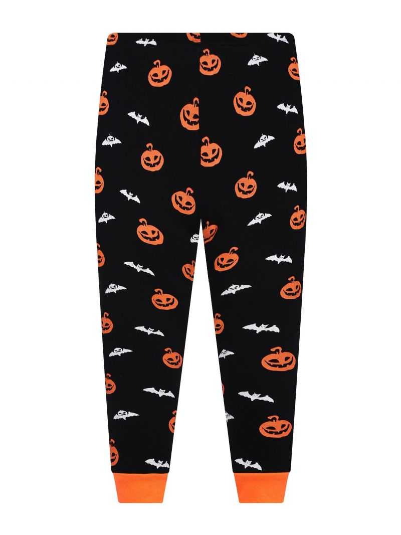 Popshion 2kpl Poikien Halloween Loisteputkisarjakuva Dinosauruksen Hehkuva Luuranko Bones Pitkähihainen Pyjama Puuvillapuku