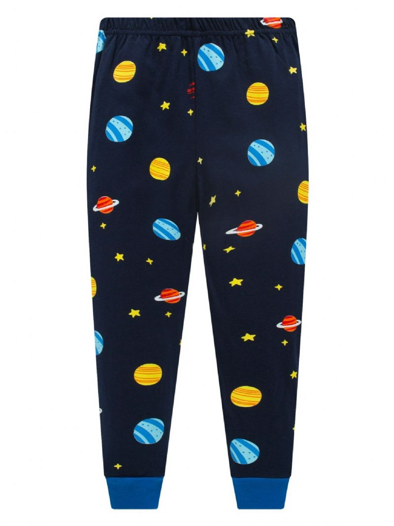 Popshion 2kpl Poikien Rocket Astronaut Star Universe Planet Pitkähihainen Pyjamapuku