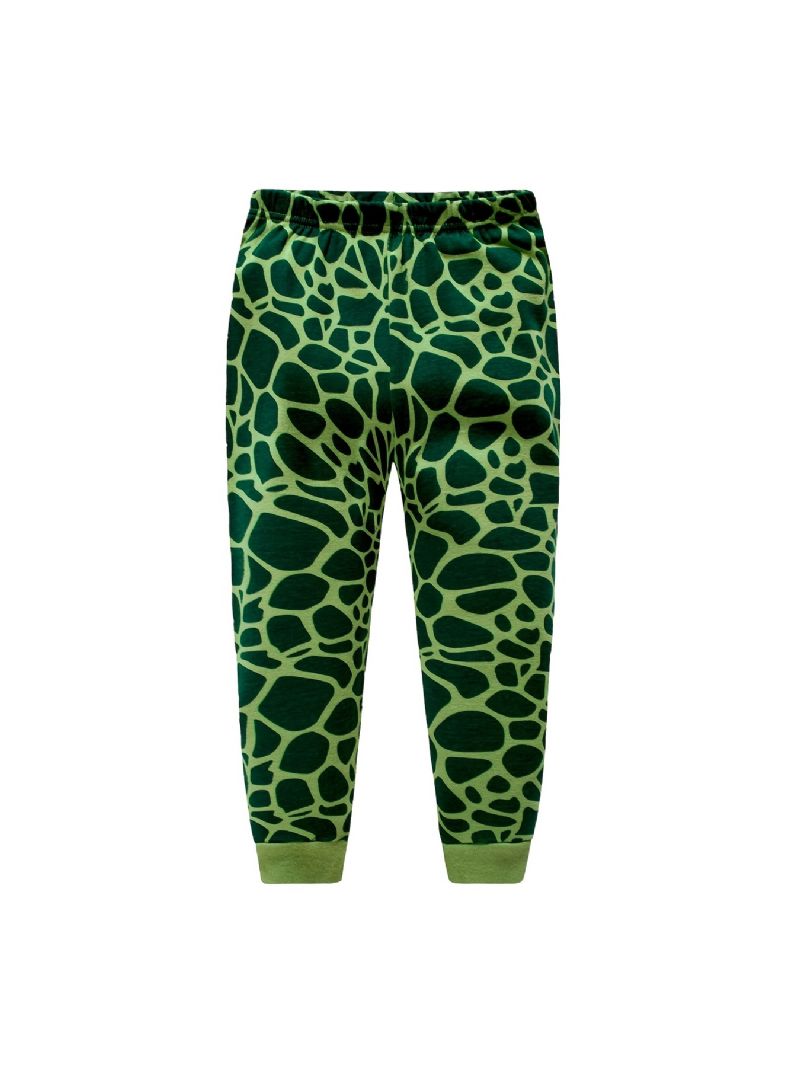Popshion Poikien Pajame Set 2 Kpl Casual Dinosaur Crewneck Army Green Loungewear