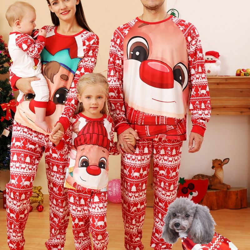 Söpöt Tyttöjen Pyjamasetti Peurakuvioisella 1-10-vuotiaille Tytöille Jouluna
