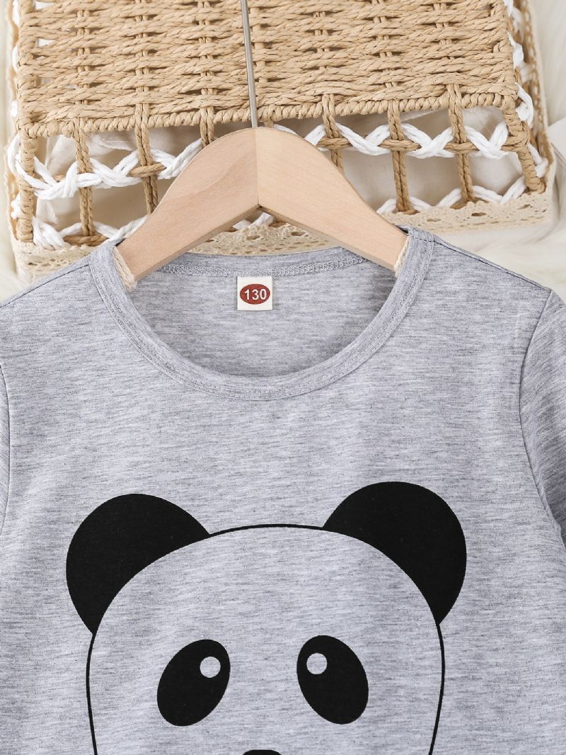 Taaperopojan Pyöreäkauluksinen Pitkähihainen Pandaprint-pyjamapuku