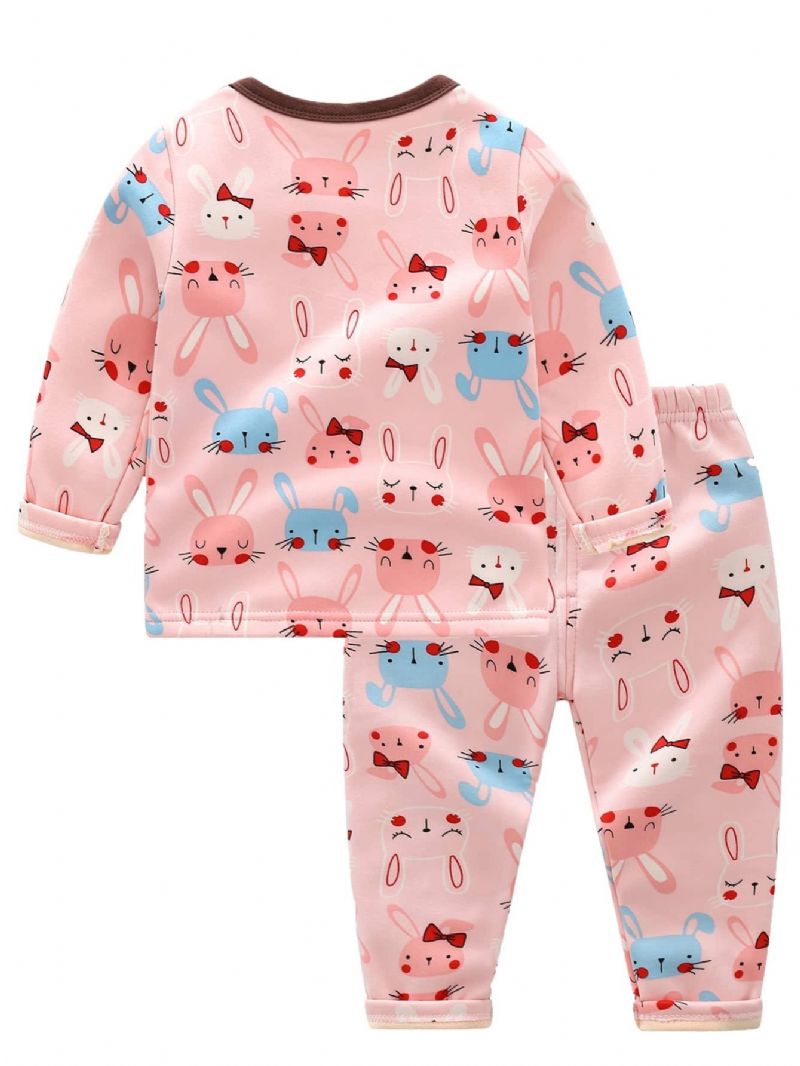 Taaperotyttöjen Kaninkuvioinen Pyjamasetti
