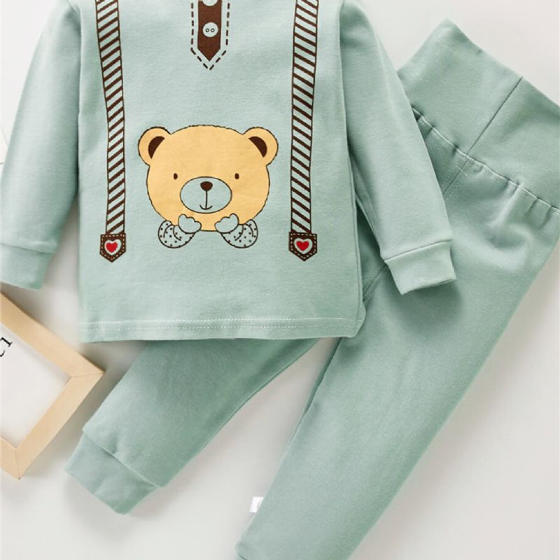 Toddler Poikien Cotton Animal Solid Pyjamasetit Ja Housut