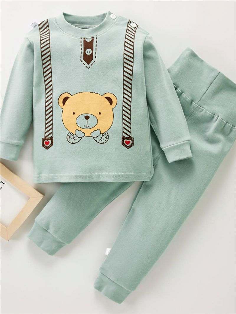 Toddler Poikien Cotton Animal Solid Pyjamasetit Ja Housut